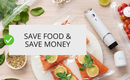 Vacuum Food Storage Bags with USB Electric Pump - Reusable Airtight Freshness Sealer Set