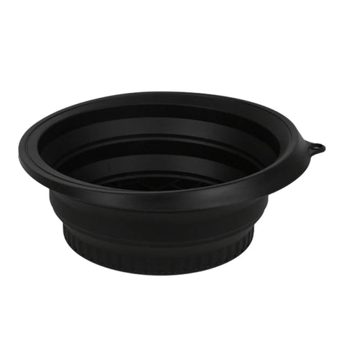 Silicone ice facial folding washbasin in black – collapsible cold plunge bowl for skincare and ice bath therapy