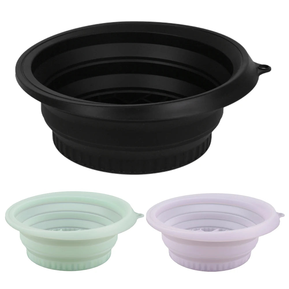 Durable silicone facial plunge bowl in black – reusable ice bath skincare washbasin