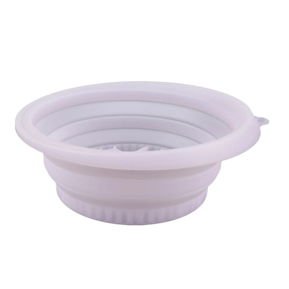 Collapsible silicone ice facial washbasin in purple – foldable skincare cold plunge bowl